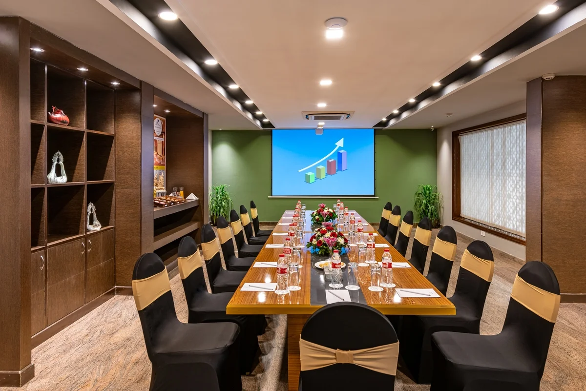 Large event venue with premium staging and decor